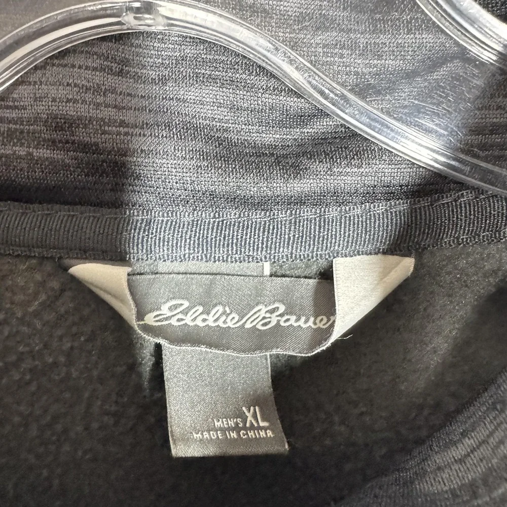 Eddie Bauer Pullover Mens XL Gray 1/4 Zip Fleece Hiking Outdoor Top Layer‎